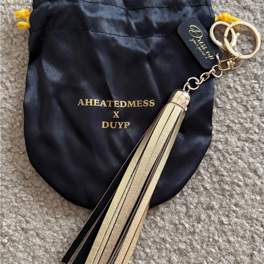 AHEATEDMESS x DUYP Black and Gold Keychain